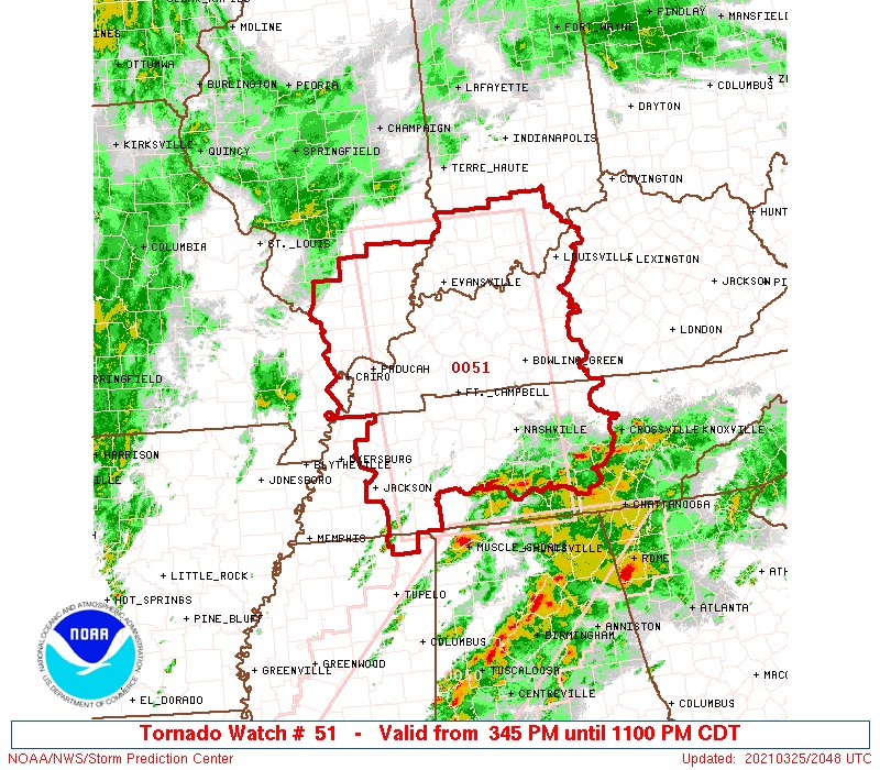 Tornado Watch for much of Middle TN (3:55 pm) – Meteorologist Mark